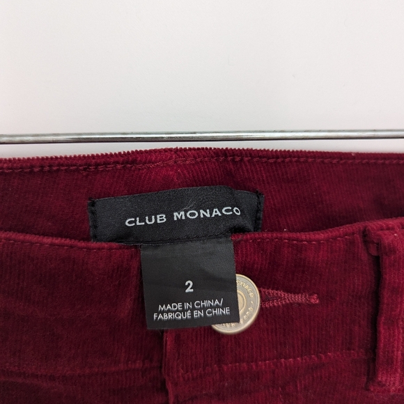 Club Monaco Burgundy Slip Fit Courdory Pants - Picture 7 of 10